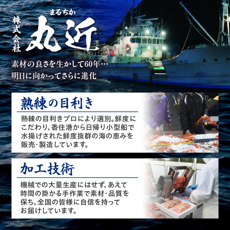 熟練の目利きと手作業による加工。創業60年の丸近